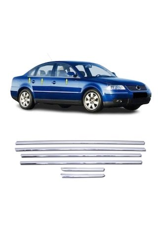 IMG-2424178011576392156.jpg Vw Passat B5 1996-2005 Arası Krom Cam Çıta 6 Prç P.çelik - Görsel 1