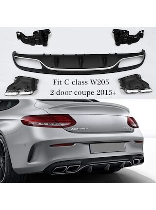 Mercedes W205 C Class Coupe C63 Amg Arka Tampon Difüzör