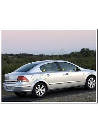 Opel Astra H Sedan Krom Cam Çıtası 2004 Sonrası 4 Parça Paslanmaz