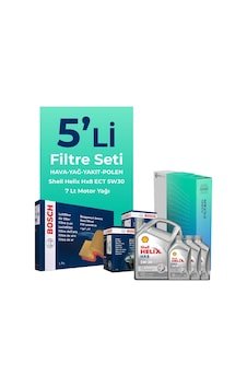 Bosch Ford Transit Custom 2.2 Dizel Filtre Bakım Seti Shell Motor Yağlı (2012-2019) 5 Li