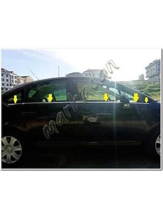 Citroen C4 Hb Krom Cam Çıtası 2004-2010 8 Parça Paslanmaz Çelik