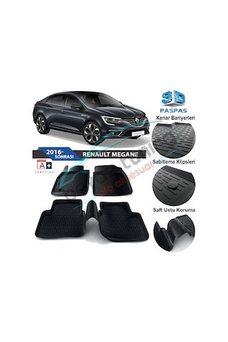 IMG-2928870330574418511.jpg Renault Megane 4 Havuzlu 3D Paspas Niken Siyah 2016 Sonrası - Görsel 1