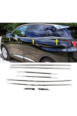 IMG-3081137526655641699.jpg Peugeot 3008 Krom Cam Çıtası 8 Parça P.çelik 2016 Üzeri - Görsel 1