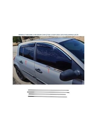 Renault Megane 2 Cam Çıtası (HB) Krom 4 Parça 2004 - 2010