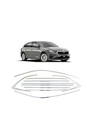 IMG-3533393717439742100.jpg Skoda Scala Krom Cam Çerçevesi 10 Parça Tamtur 2019+ Uyumlu - Görsel 1