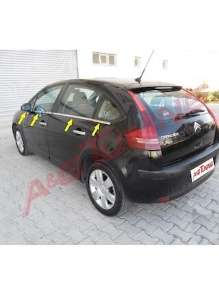 Citroen C4 Hb Krom Cam Çıtası Tk 2005-2010 8Prç Paslanmaz Çelik N11.6043