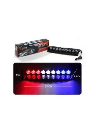 Profesyonel Cam Içi Çakar Led Lamba 8 Fonk. Kırmızı-Mavi-Beyaz