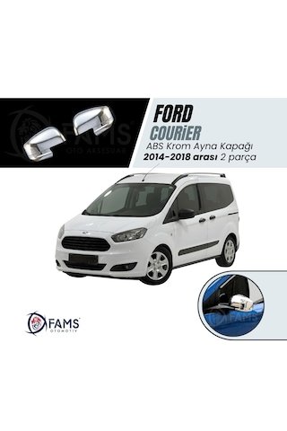 IMG-4114685988484588756.jpg Ford Courier Abs Krom Ayna Kapağı 2014-2018 Arası 2 Prç. Paslanmaz Çelik - Görsel 1