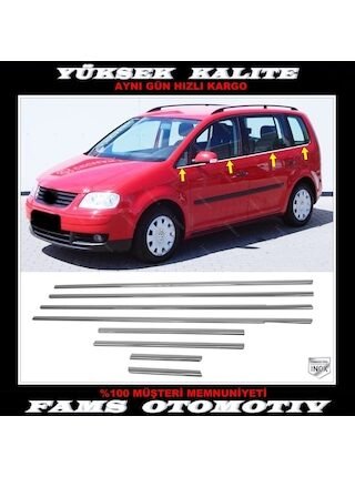 Vw Touran Krom Cam Çıtası 8 Prç. 2003-2009 P. Çelik