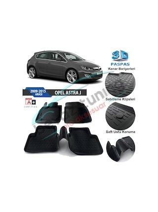 Opel Astra J Havuzlu 3D Paspas Niken Siyah 2009-2015