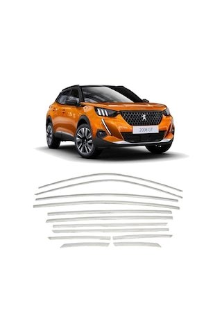 IMG-436487296172714327.jpg Peugeot 2008 12 Parça Paslanmaz Krom Cam Çerçeve Çıtası Seti 4861 - Görsel 1