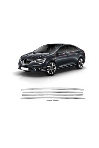 IMG-4391827681106432506.jpg Renault Megane 4 Sedan Krom Cam Çıtası 6Prç. 2016 ve Üzeri P.Çeli N11.3562 - Görsel 1