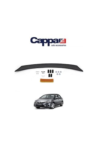 IMG-4417819544287899428.jpg Honda Civic 8 Ön Kaput Koruma Rüzgarlık 4Mm Abs 06-12 - Görsel 1