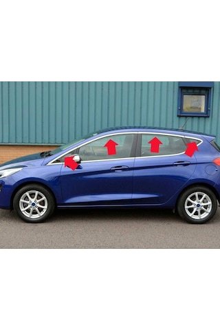 IMG-4422581083086052386.jpg Ford Fiesta 7 Hb Krom Üst Cam Çerçevesi 8 Parça 2017 ve Sonrası - Görsel 1