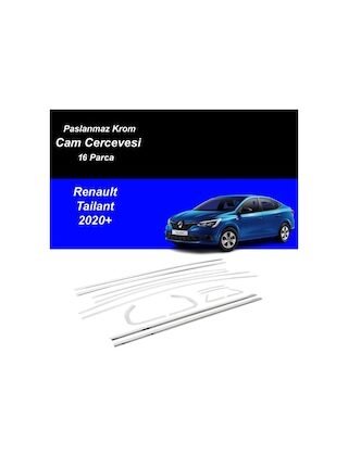 Renault Tailant Cam Çıtası Komple Set Çerçevesi Kromu Nikelajı 2020 Sonrası