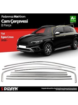 Fiat Egea Cross Krom Cam Çerçevesi 8 Prç. 2020 Üzeri Mat Krom