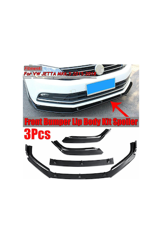 IMG-4705440516887308099.png VW Jetta Ön Tampon Altı Lip Plastik Kulaklı Parlak Siyah - Görsel 1