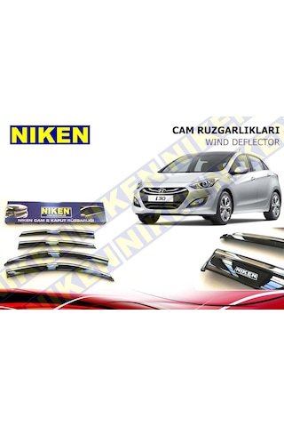 IMG-4721164546371157730.jpg Hyundai I30 Cam Rüzgarlığı 4Lü Kromlu 2013-2016 Niken - Görsel 1