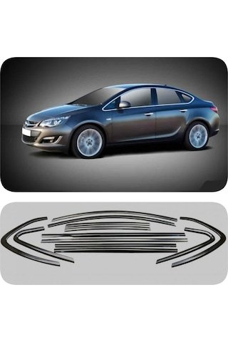 IMG-4756862676626672061.jpg Opel Astra J Hb Cam Çıtası Çerçevesi Parlak Siyah Komple 2010-2014 Arası - Görsel 1