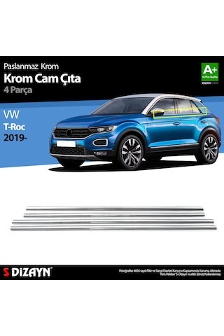 IMG-4834731528858466978.jpg Vw T Roc Krom Cam Çıtası 4 Prç. 2019 Üzeri - Görsel 1