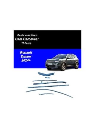 Renault Duster Cam Çıtası Komple Set Çerçevesi Kromu Nikelajı 2024 Sonrası