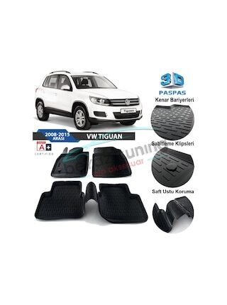 Volkswagen Tiguan Havuzlu 3D Paspas Niken Siyah 2008-2015