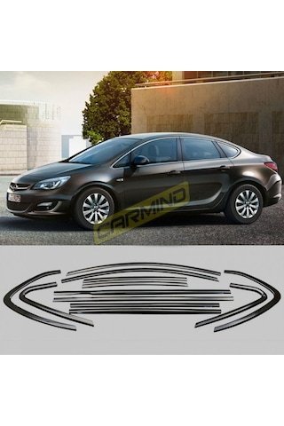 IMG-4971161389998934622.jpg Opel Astra J Sedan Siyah Krom Cam Çerçevesi 2012-2020 12 Parça - Görsel 1