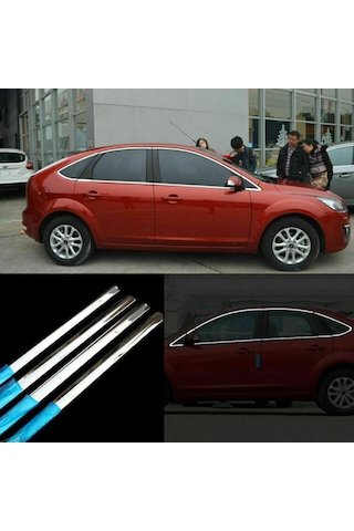 IMG-511584660934052273.jpg Ford Focus 2 Hb Cam Çıtası Çerçevesi Kromu Nikelajı Komple - Görsel 1