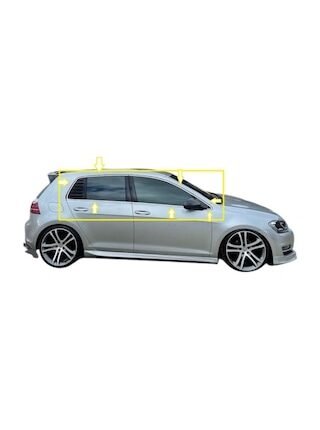 Vw Golf 7-7.5 2013 Sonrası Cam Çerçevesi Krom 12 Parça P.çelik