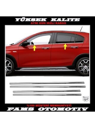 Fiat Egea Cross Krom Cam Çıtası 4 Parça 2020 ve Üzeri Paslanmaz Çelik