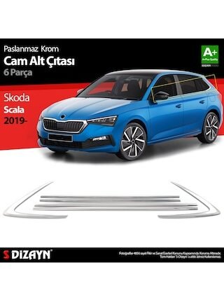 Skoda Scala Krom Cam Çıtası 6 Prç 2019 Üzeri