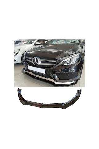 IMG-5516704108446839637.jpg Mercedes W205 Ön Tampon Altı Lip Plastik Kulaklı Parlak Siyah N11.1438 - Görsel 1