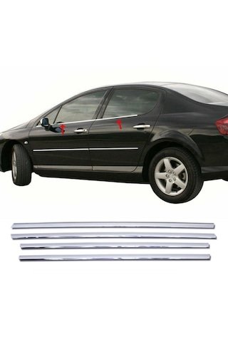IMG-5562219477744654306.jpg Peugeot 407 Krom Cam Çıtası 4 Parça P.çelik 2004 Üzeri - Görsel 1