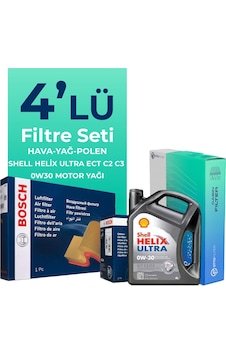Bosch Ford Transit Custom 2.0 Dizel Filtre Bakım Seti Shell Motor Yağlı (2015-2023) 4 Lü