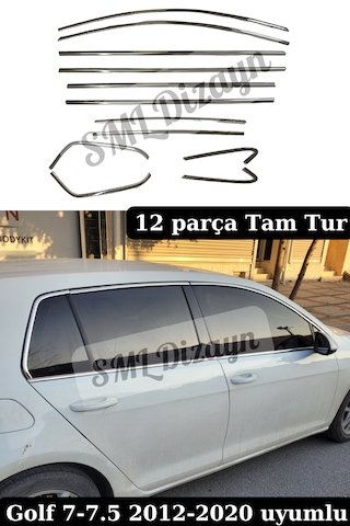 IMG-5616643282977542964.jpg Volkswagen Golf 7 Krom Cam Çıtası Golf 7 Yan Cam Çerçevesi - Görsel 1