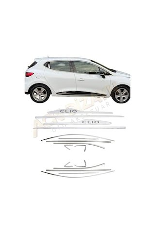 IMG-5644000191905230135.jpg Renault Clio 4 2012-2018 Krom Cam Çerçevesi Tamtur + Yan Kapı Çıtası A+ Paslanmaz - Görsel 1