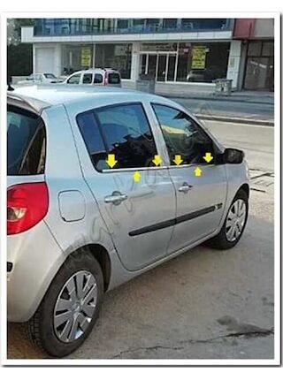 Renault Clio 3 Hb Krom Cam Çıtası 2006-2011 4 Parça Paslanmaz Çel