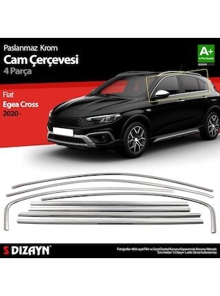 Fiat Egea Cross Krom Cam Çerçevesi 8 Prç 2020 Üzeri