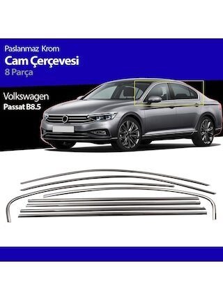 Volkswagen Passat B8.5 Krom Cam Çıtası Çerçevesi 8 Parça 2019-