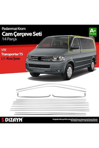 IMG-5871753556422172970.jpg Vw Transporter T5 Kısa Şase Krom Cam Çerçeve Seti 2003-2015 Tek Sürgü A+ Kalite - Görsel 1
