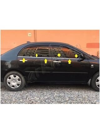 Toyota Uyumlu Corolla Sedan Krom Cam Çıtası 2002-2006 4 Parça P