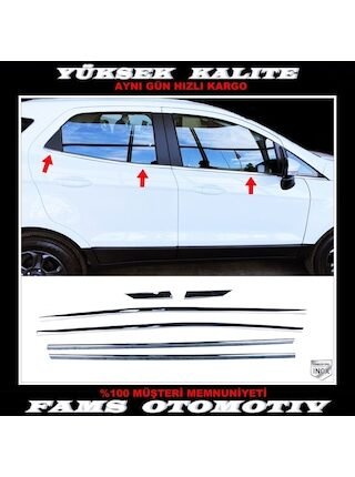 Ford Ecosport Krom Cam Çıtası 6 Prç 2017 ve Üzeri Paslanmaz Çe...