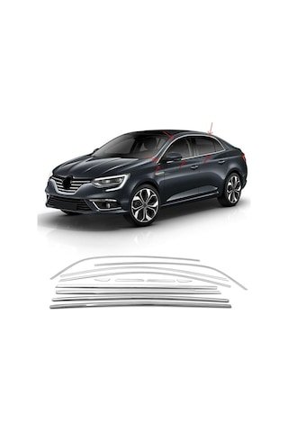 IMG-6010602402510576216.jpg Renault Megane 4 Sedan Krom Cam Çerçevesi Set 2016-2020 12 Parça - Görsel 1