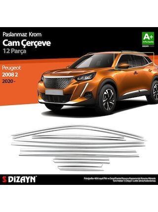 Peugeot 2008 2 Krom Cam Çerçevesi 12 Prç 2020 Üzeri