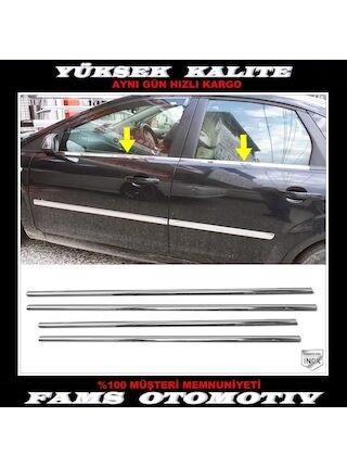 Ford Focus 2 Krom Cam Çıtası 4 Prç. 2004-2010 P. Çelik Uyumlu