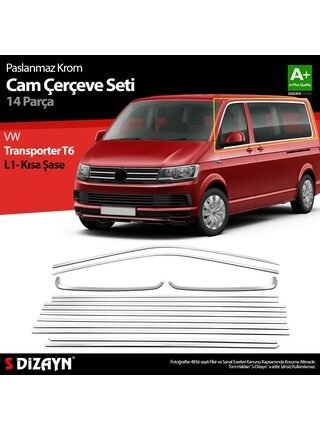 Vw Transporter T6 Kısa Şase Krom Cam Çerçeve Seti 2015-2025 Tek Sürgü