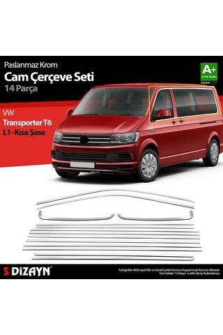 IMG-6441162770843420321.jpg Vw Transporter T6 Kısa Şase Krom Cam Çerçeve Seti 2015-2025 Tek Sürgü - Görsel 1