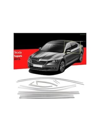 Autogp Skoda Süper B Cam Çerçevesi Kenar Çıtası Krom Tamtur 2015 / 2022+ 12 Parça