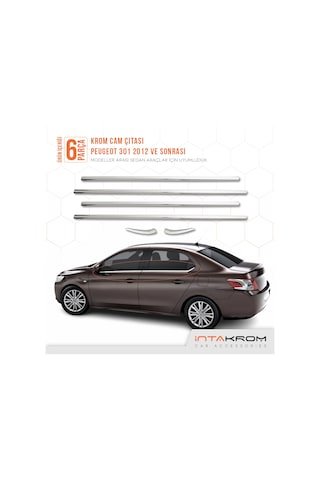 IMG-6500024804035349027.jpg Peugeot 301 Krom Cam Çıtası 6 Parça Paslanmazçelik 2012 Ve Üzeri - Görsel 1