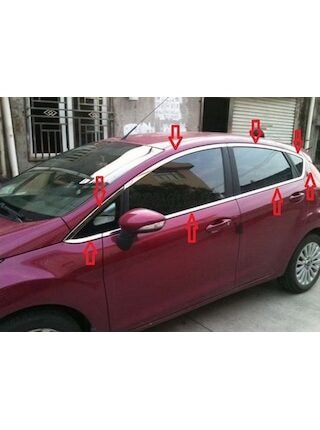 Ford Fiesta Cam Çıtası Çerçevesi Kromu Nikelajı Komple Set 2009-